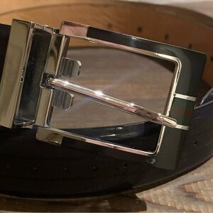 New Men’s Black Leather Belt Made in Italy 38